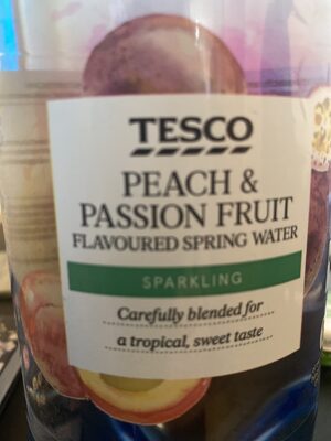 Peach and passion fruit flavoured spring water - Tesco