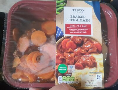HIGH IN PROTEIN TESCO BRAISED BEEF & MASH MEAL FOR