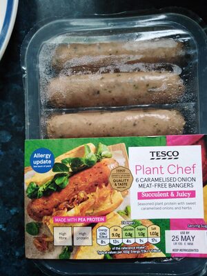 Caramelised onion meat free bangers
