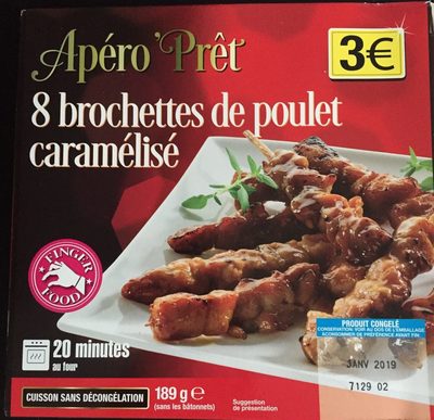 8 brochettes de poulet caramélisé