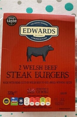 2 welsh beef steak burgers