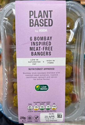 Bombay inspired meat free bangers