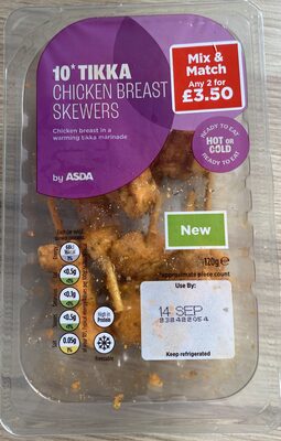 10* Tikka Chicken Breast Skewers