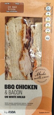 BBQ Chicken and Bacon sandwich on White bread