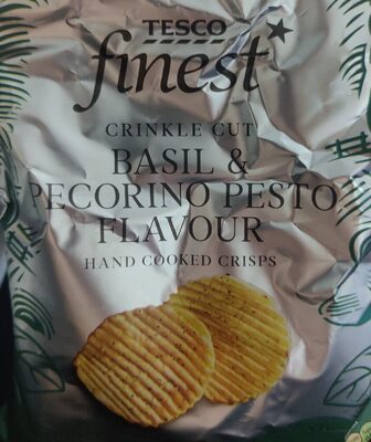TESCO finest CRINKLE CUT BASIL & PECORINO PESTO FL