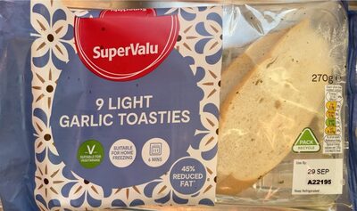 SuperValu 9 LIGHT GARLIC TOASTIES V SUITABLE FOR V