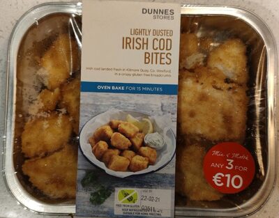 Lightly dusted Irish cod bites