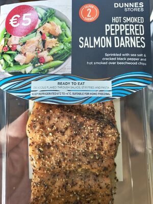 Hot smoked peppered salmon darnes