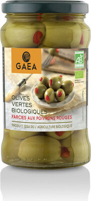BIO - olives vertes aux poivrons rouges