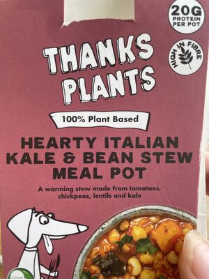 Hearty Italian kale and bean stew meal pot