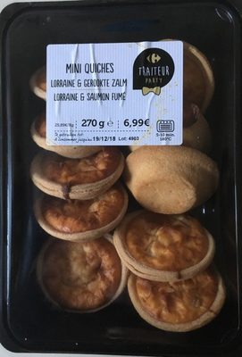 Carrefour Extra Mini Quiches Lorraine & Saumon Fumé 10 Pièces