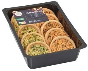 Carrefour Extra Mini Quiches Légumes du Sud & Épinards-Chèvre 10 Pc