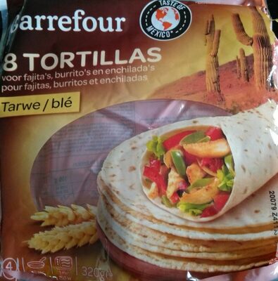 Tortillas Carrefour 8 stuks Tarwe
