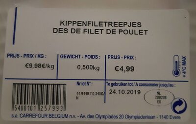 Bp des de filet de poulet