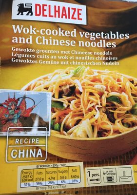 Wok cooked vegetables and chinese noodles