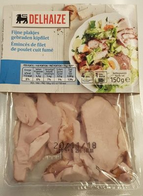 Émincé de filet de poulet cuit fumé