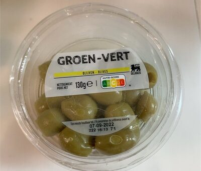 GROEN-VERT NETTOGEWICHT POIDS NET OLIJVEN OLIVES N