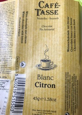 Cafe Tasse White Chocolate Lemon 45 g (Pack Of 5)