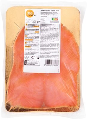 Gerookte Atlantische zalm, gesneden