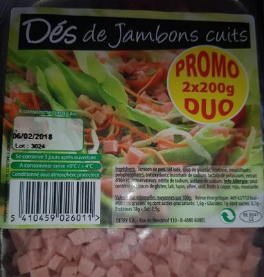 Dés de jambon cuits