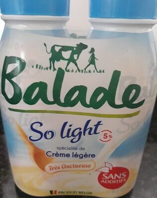 So light spécialité de crème légère 5% sans additifs