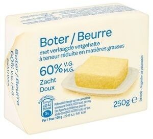 Beurre doux à teneur réduite en matières grasses 60% M.G