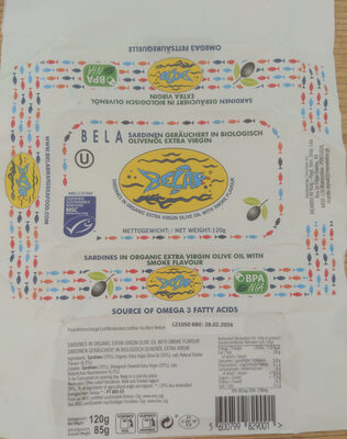 Sardines in Organic Extra Virgin Olive Oil with Smoke Flavour