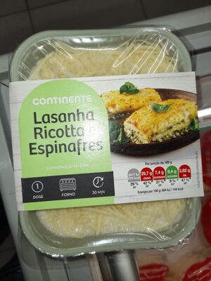 Lasanha de ricotta e espinafres