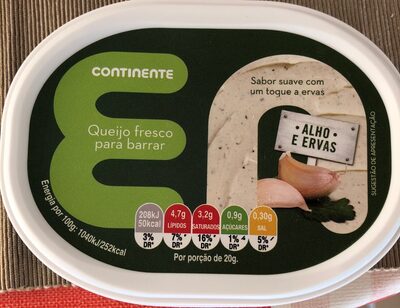 Queijo fresco para barrar Alho e Ervas