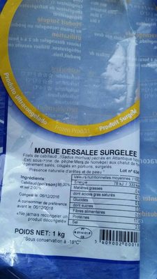 Morue des salée surgeler
