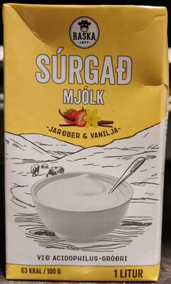 Súrgað Mjólk víð Jarðber & Vanilja