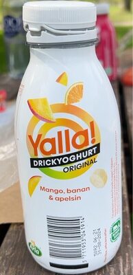 Yalla original drickyoghurt mango, banan & apelsin
