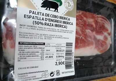 Paleta de cebo iberica