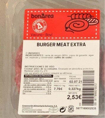 Burger meat extra