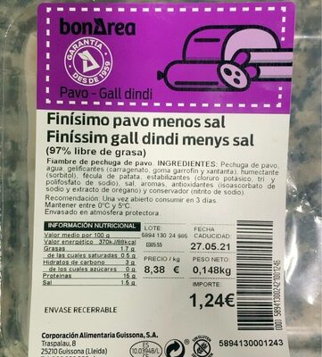 Finísimo pavo menos sal