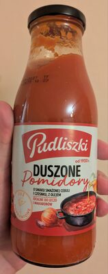 Duszone pomidory o smaku smażonej cebuli i czosnku, z olejem