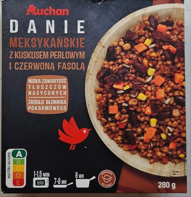 Danie meksykańskie z kuskusem perłowym i czerwoną fasolą