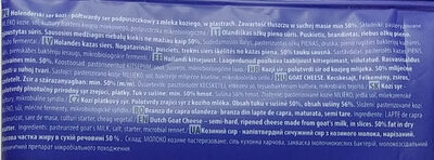 Holenderski ser kozi półtwardy ser podpuszczkowy z mleka koziego, w plastrach.