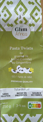 Pasta Twists de graines de niébé au gingembre