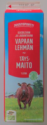 Vapaan lehmän täysmaito