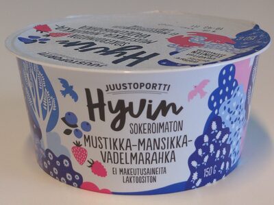 Hyvin sokeroimaton mustikka-mansikka-vadelmarahka