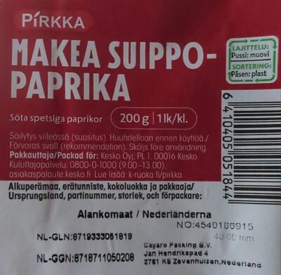 Makea suippopaprika