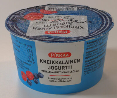 Kreikkalainen jogurtti vadelma- ja mustikkahillolla