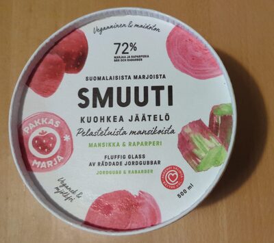 Kuohkea jäätelö mansikka & raparperi