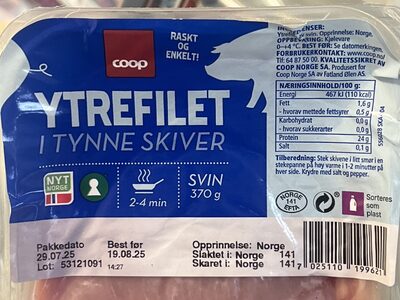 Ytrefillet Av Svin i tynne skiver