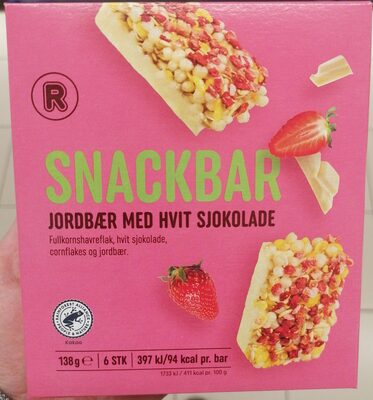 Snackbar Jordbær med Hvit Sjokolade