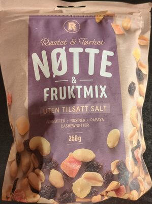 Nøtte og fruktmix uten tilsatt salt
