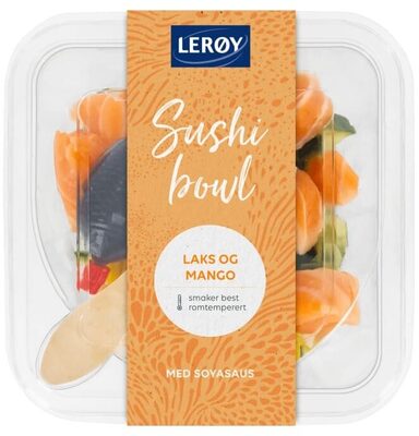 Sushi Bowl laks og mango med soyasaus
