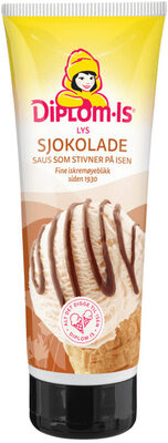 Lys Sjokoladesaus som stivner på isen