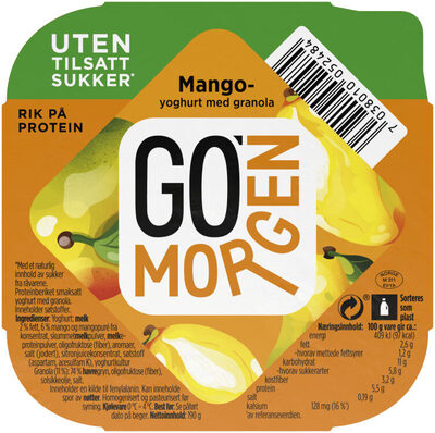 Go'morgen Yoghurt UTEN Mango med müsli